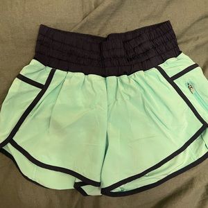 Lululemon mint color tracker shorts